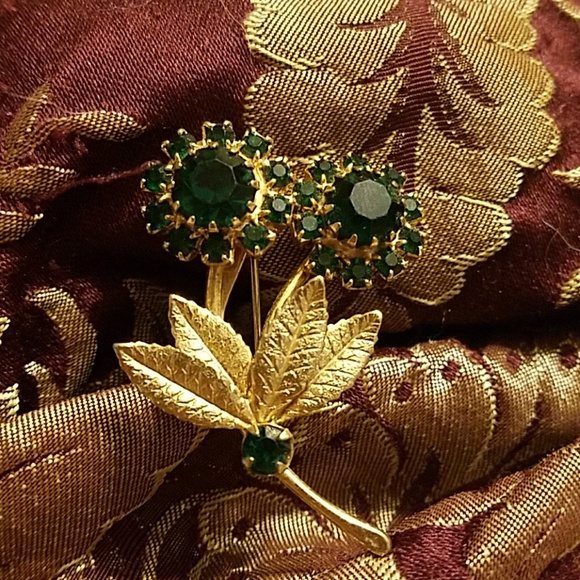 😂Vintage Green Floral Brooch - Picture 3 of 8